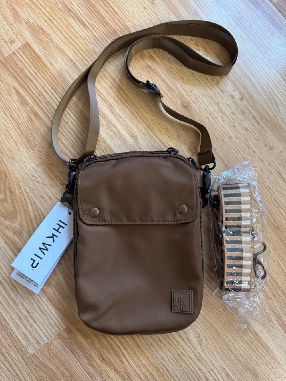 IHKWIP XL Everyday Essentials Crossbody Bag in Mocha with 2 straps 🔅 NWT